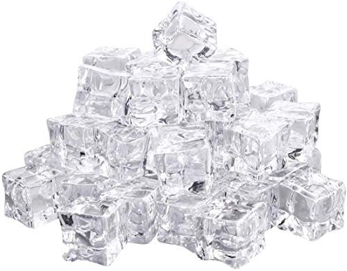 50 Stück Künstliche Acryl Eiswürfel Plastikeiswürfel Deko-Eiswürfel aus Acryl Crushed Ice Cube Quadratische Form Glas Kunststoff-Eiswürfel Acryl Ice Bar Für Photographieren Props Oder Dekoration
