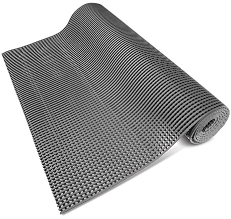 Floordirekt Adria Tapis de protection de sol pour piscine - En PVC antidérapant - Pour zones humides et lieux de travail - 120 x 450 cm - Gris