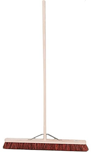Easy Shopping® Wooden Handle Broom Soft & Hard Brush Sweeping Industrial Home Garden Yard Outdoor Easy Grip (18 Soft Brush)