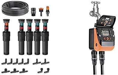 Claber 46 90200 Starter Kit Colibrì, Arancione & 8410 Aquadue Duplo Evolution, nero, arancione, 9,6x22,5x10,8 cm