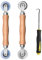 BAYTORY Lot de 3 Outils Pour Ecran de Fenêtre Avec Poignée en Bois et Roues à Roulement en Acier/Nylon, Kit de Réparation de Porte Moustiquaire Facile à Utiliser