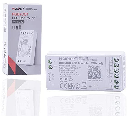 Mi Light MiBoxer FUT039W Mini WiFi + RF Empfänger - RGB+CCT für mehrfarbige LED-Streifen - Kompatibel mit Alexa und Google