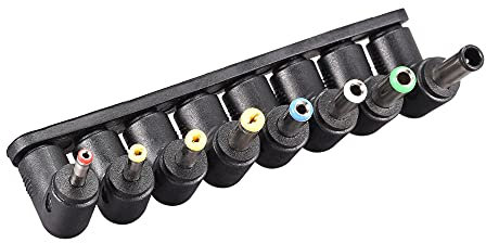 sourcing map DC Power Adapter Kit 8pcs 5.5 x 2.1mm Right Angle Jack Converter Barrel Connector Set