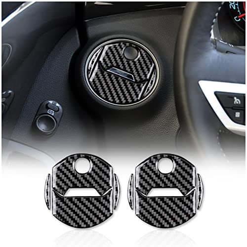 KUNGKIC Kohlefaser Auto-Seitenklimaanlage Luftauslass Innenraum Dekorative Aufkleber Carbon Fiber Car Air Conditioner Outlet Frame Trim für Chevrolet Camaro 2010 2011 2013 2014 2015 Zubehör Schwarz