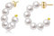 Perle Creolen für Damen Kleine Perle Creolen Hypoallergen Tropfen Ohrringe, 14K vergoldet Leichte Offene Große Kreis Runde Perlen Ohrringe Schmuck Geburtstagsgeschenk für Frauen