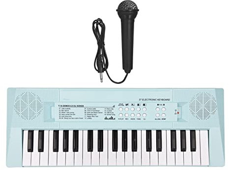Tragbare Klavier Elektronisches Klavier Mit 37-Key-Mini Electronic Keyboard Piano Piano Blue Und Pink Piano Keyboard Instrumente (Color : Blue)
