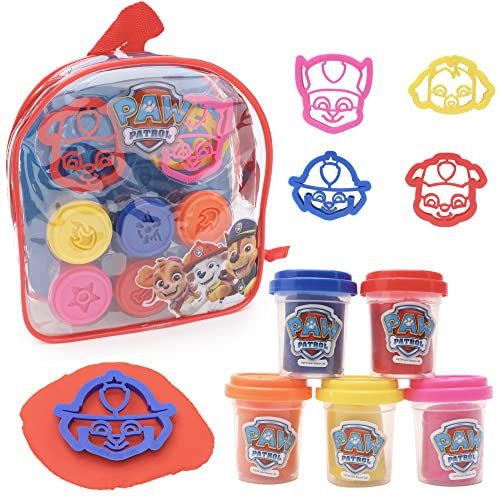 Toyland® Paw Patrol Knetrucksack-Set für Kinder – 5 Teigwannen und 4 Ausstecher inklusive – Paw Patrol Toys