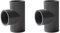 2 raccordi per tubi in PVC a 3 vie con diametro uguale a T per forniture idriche fai da te per serre da giardino (40 mm, grigio)