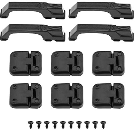 The Lord of the Tools 1 Set RC Car Door Hinge Handle Kit Compatible with TRX-4 1/10 Remote Control Tracked Vehicle RC Car Door Hinges Black