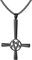 JewelryWe Schmuck Invertiertes Kreuz Halskette Herren Pentagramm Wicca Umgekehrtes Kreuz Edelstahl Anhänger Satan Luzifer St. Peter Amulett Kette Schwarz