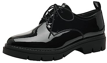 Tamaris 1-23302-41, Zapato con Cordones Mujer, Patente Negra, 36 EU
