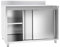 GGM Gastro | ASFK126A | Edelstahl Arbeitsschrank ECO - 1200x600mm - mit Schiebetür & Aufkantung