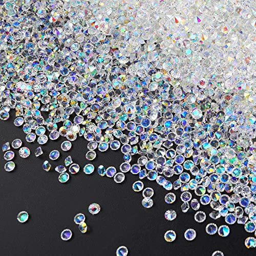 Teaaha 10000 Stück Diamanten Deko, Diamantene Streudeko Hochzeit, Transparent Diamantkristalle Kristalle Dekosteine Tischdeko Strass Konfetti für Vase Füller Perlen Hochzeit Geburtstag Party