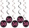 AINIUNIU12 Stück 50. Geburtstag deko, Hängedeko Deckenhänger Spiral Girlanden, Roségold Hängende Strudel Bunt für Jubiläum Party Feier, 50. Geburtstag Deko für Jubiläen, Geburtstage, Partys