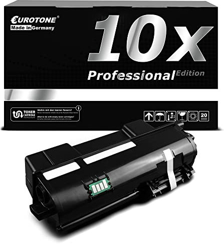 EuroPro Toner 10x kompatibel für Kyocera Ecosys P2040 ersetzt TK-1160 TK1160 Schwarz