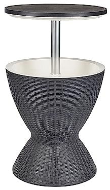 Beliani Beistelltisch mit Kühlfunktion schwarz rund höhenverstellbar Kühlbar Aisa