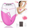 URAQT Epilierer Damen, Epiliergerät für Haarentfernung mit Massagerollen, Sanfte Langanhaltende Epilator Damenrasierer, Rasierer Aufsätze für Körper, Peeling, Reinigung, Tasche, Geschenk Frau（Rosa）