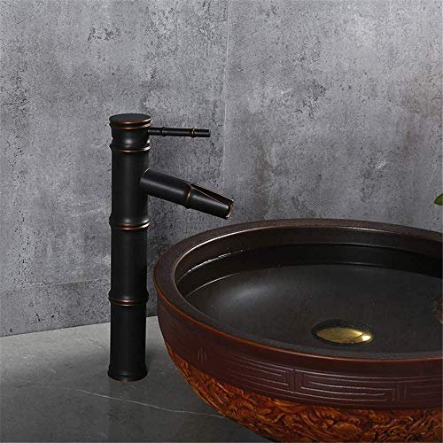 Retro-Vollmessing-Waschtischarmatur, schwarzes Becken, Einlochmontage, Waschbecken-Wasserhahn, Handwaschbecken, Warmwassermischer, doppelter Verwendungszweck, Einzelgelenk