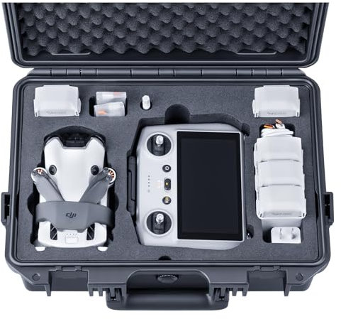 Lykus Titan MM410 Wasserdicht Tasche/Koffer/Case für DJI Mini 4 Pro/Mini 3/Pro und DJI RC 2/RC/RC-N2/N1, Unterstützung 7 Akkus und RC Gurt [NUR Koffer]