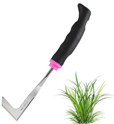 badaren Fugenkratzer, Unkrautkratzer Edelstahl mit Ergonomischer Stiel, Fugenreiniger Unkrautkratzer, Doppelseitiges Scharfes Unkrautmesser zum Entfernen von Moos & Unkraut (Unkrautmesser)