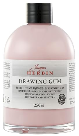 Jacques Herbin 18999T - Flasche Maskierflüssigkeit/Drawing gum, 250ml, Naturlatex, für Aquarell und Illustrationen, 1 Stück
