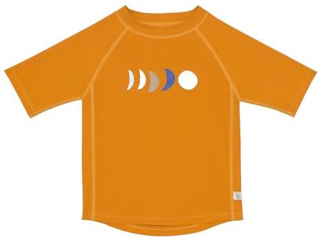 LÄSSIG Baby und Kleinkind Kurzarm Schwimmshirt Badeshirt Rashguard mit UV-Schutz Moon Gold 3-6 Monate