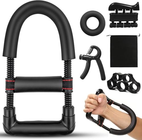 GZjiyu 5 unidades de entrenamiento de antebrazo, dispositivo portátil de entrenamiento para ejercitar los músculos en casa, entrenamiento Forearm con bolsa negra con cordón