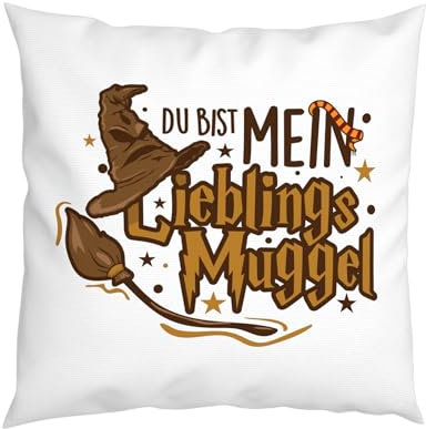 LIEBTASTISCH - Kissen mit romantischen Spruch - Du bist Mein Lieblings Muggel - Dekokissen für Verliebte Geburtstag - Geschenkidee - Sie & Ihn