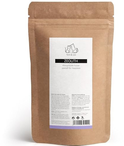 Tom&Leo Zeolith Pulver 1000g mit 95% Klinoptilolith Anteil | Premium Qualität für Haustiere | Hund, Pferd, Katze und viele mehr