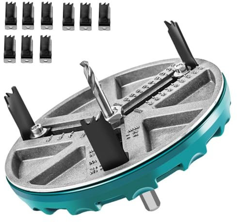 Verstellbares Lochsägen-Set mit 12 Klingen, Rundem Lochöffner-Werkzeug für die Holzbearbeitung, 4,6–12,7 Cm Stanzdurchmesser