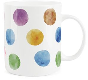 Purely Home Colourful Polka Dot Mug - Multicoloured Spots Cup Gift/Present - Tea/Coffee Hot Drinks Bone China Mug