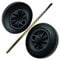Pluto Packaging Heavy Duty Wheelie Bin Replacement Kit With Strong Metal Axle & Rubber Wheels With Nose Collar (2 Wheels & Axle)