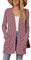 AIEOE Cardigan Donna Lungo Invernale Cardigan da Donna con Scollo a V Cardigan Elegante Donna Cardigan Donna Lungo Tasche Viola XXL