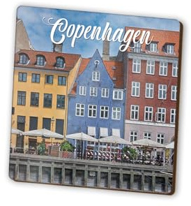 1 x Kopenhagen quadratischer Magnet – Dänemark dänische Stadt Reise Urlaub Kühlschrank Magnet Reise Urlaub Familie Freund Frauen Männer #82331
