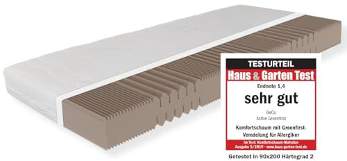 Sleepneo Matratze 100x200, Härtegrad H5, Höhe 18cm, 7 Zonen Kaltschaummatratze 100x200 cm, Antibakterieller Active Greenfirst Bezug ideal für Allergiker, waschbar mit 4-seitigem Reißverschluss