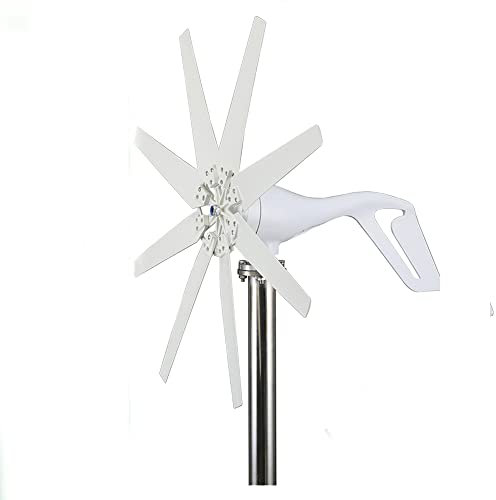 Turbina Eolica Generatore di turbina eolica verticale senza rumore da 2000 W, kit generatore di turbina eolica da 8 pale, motore di turbina eolica da 12 V, 24 V e 48 V con kit regolatore di caric