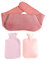 HORLALA Wärmflasche 2PCS Portable PVC Hot Water Bottle Belt Wearable Hot Water Pouch Soft Hand Warmer Plush Waist Cover Belt Heißwassertasche(Pink)