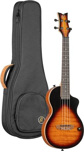 Ortega Guitars NEO Series E-Akustik Tenor-Ukulele, Riegelahorn Braun | Nylonsaiten, Ahorn-Decke & massiver Okoume-Korpus Hochglanz Tobacco, mit Cutaway, inkl.NEO-Gigbag, NEO-U-TSB