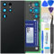 LUVSS Coperchio Copribatteria Scocca Vetro Posteriore Imposta per Samsung Galaxy S23 Ultra SM-S918B/DS (Nero)