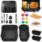 Philips Airfryer Zubehör für Philips Airfryer 3000 Dual Basket Serie NA350/00 NA550/00, BPA-Frei 24 Stück Heißluftfritteuse Zubehör Set mit 6L und 3L Air Fryer Liner Mould Grill usw Air Fryer Zubehör
