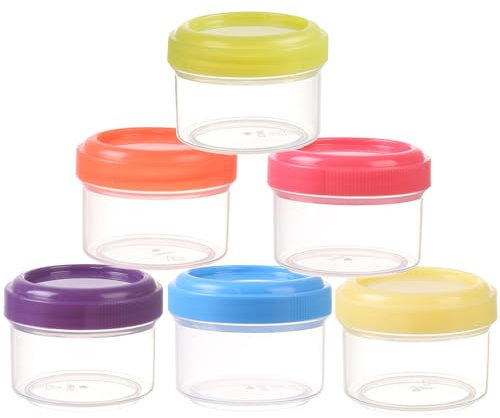 Nivalora 6PCS Mini Plastic Storage Containers with Lids – Small Clear Boxes for Beads, Crafts, Office Supplies – Stackable, Reusable, Durable Organizer Jars for Home, Travel, DIY Projects