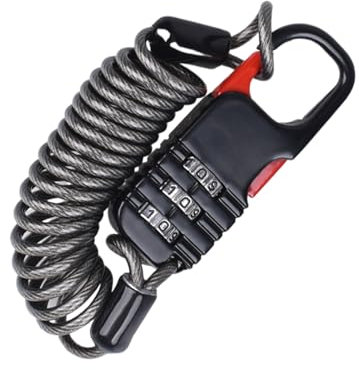 Lucchetto Per Casco Da Moto - Fmzrbnih, Lucchetto A Cavo Retrattile, Sicurezza A Combinazione A 3 Cifre, Per Motocicli, Veicoli Elettrici, Caschi, Cestini, Attrezzatura Esterna, Portatile, Colore Nero