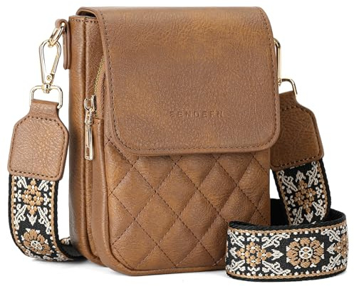 SENDEFN Handytasche zum Umhängen Damen, Große Kapazität Handy Umhängetasche Veganes Leder, Handytasche mit Geldbörse zum Umhängen, Umhängetasche Damen Klein mit Breiter Gurt Abnehmbarer Schultergur