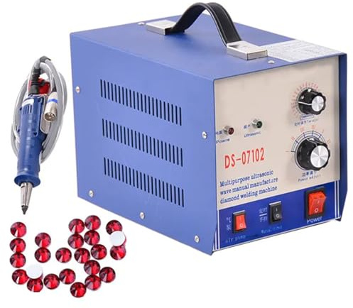 guoyjmm Ultrasonic Rhinestone Setting Machine, Pearl Rhinestone Press Machine with 7 Different Tip Sizes, No Need Glue, for Clothing and Accessories