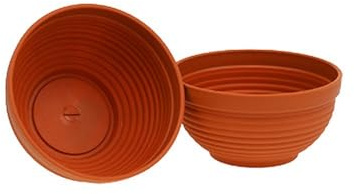 Floristik24 R-Schale Plastik Terrakotta Ø13cm, Pflanzschale Dekoschale Pflanzgefäß 10 STK