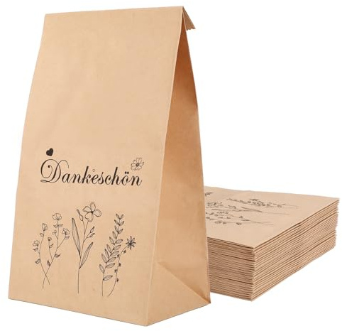 36er Set Kleine Geschenktüten, Geschenktüte Hochzeit 13 x 8 x 24 cm | Dankeschön Geschenke Klein, Gastgeschenke, Geschenk Tüten, Gastgeschenk Taufe, Danke Geschenkbeutel für Kollegen, Team