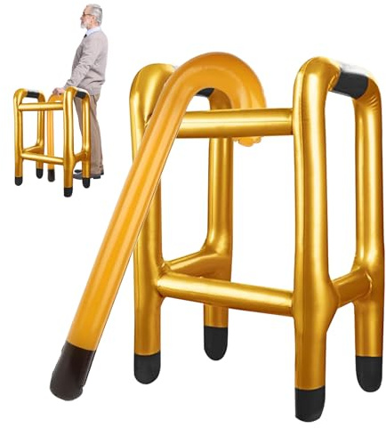 Rollator Aufblasbar und Aufblasbarer Gehstock Set Aufblasbare Gehhilfe, Aufblasbare Kostüme für Karneval Fasching oder Rente Cosplay, Lustiges Kostüm als Opa Oma Geschenk für Geburtstagsstreiche