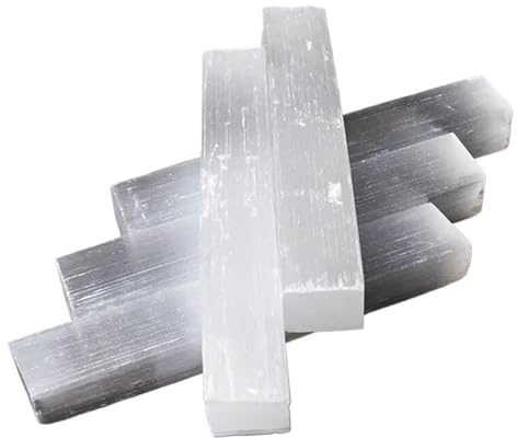 SSOPTMCB 1pc 200g Quarz Kristall Selenit Stick Zauberstab Weiß Gips Spalte 70-90MM Gemstone Stone