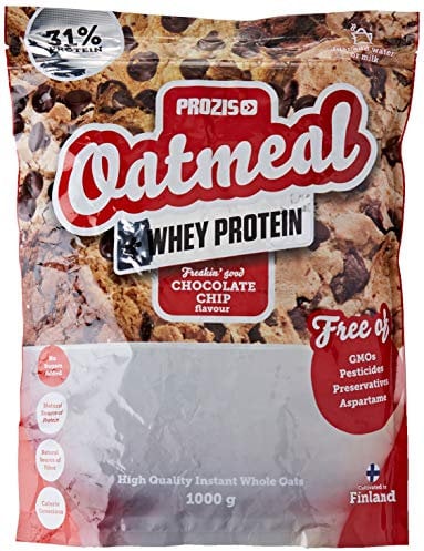 Prozis Oatmeal with Whey Protein 1000g, Farina D'Avena, Cereali Ricchi di Carboidrati di Alta Qualità e Fibre Sazianti, al Gusto Gocce di Cioccolato
