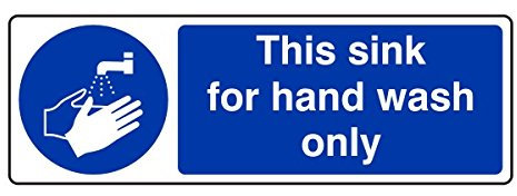 300mmx100mm This Sink For Hand Wash Only Catering Sign Rigid Plastic